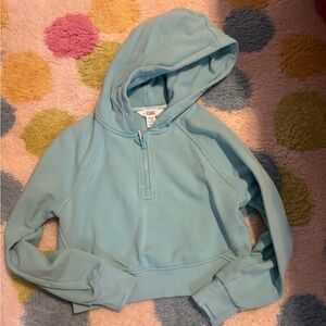 Athleta Girl Blue Half Zip hoodie size 8/10